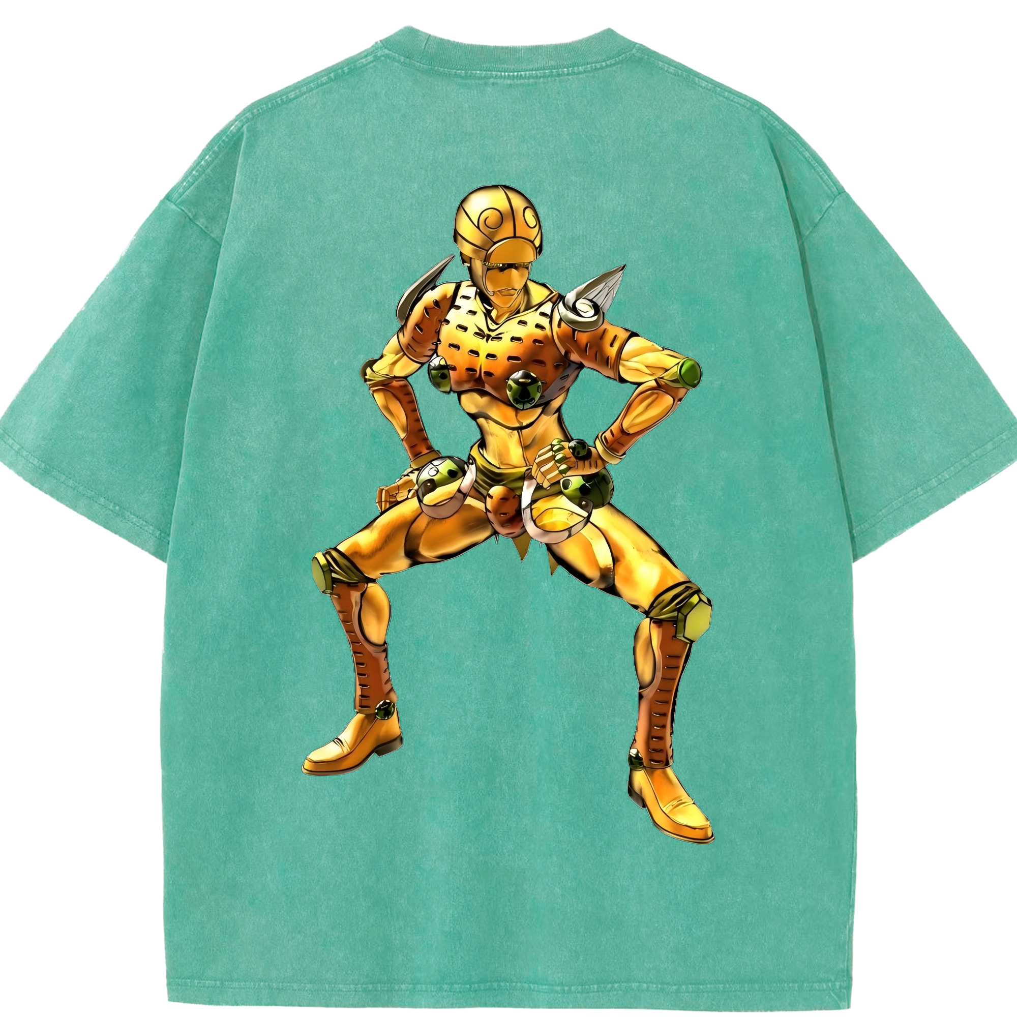（画像用） ジョジョの奇妙な冒険 ジョルノ?ジョバァーナ JoJo's Bizarre Adventure Giorno Giovanna 綿100% ヴィンテージ風 半袖Tシャツ（背面プリント）